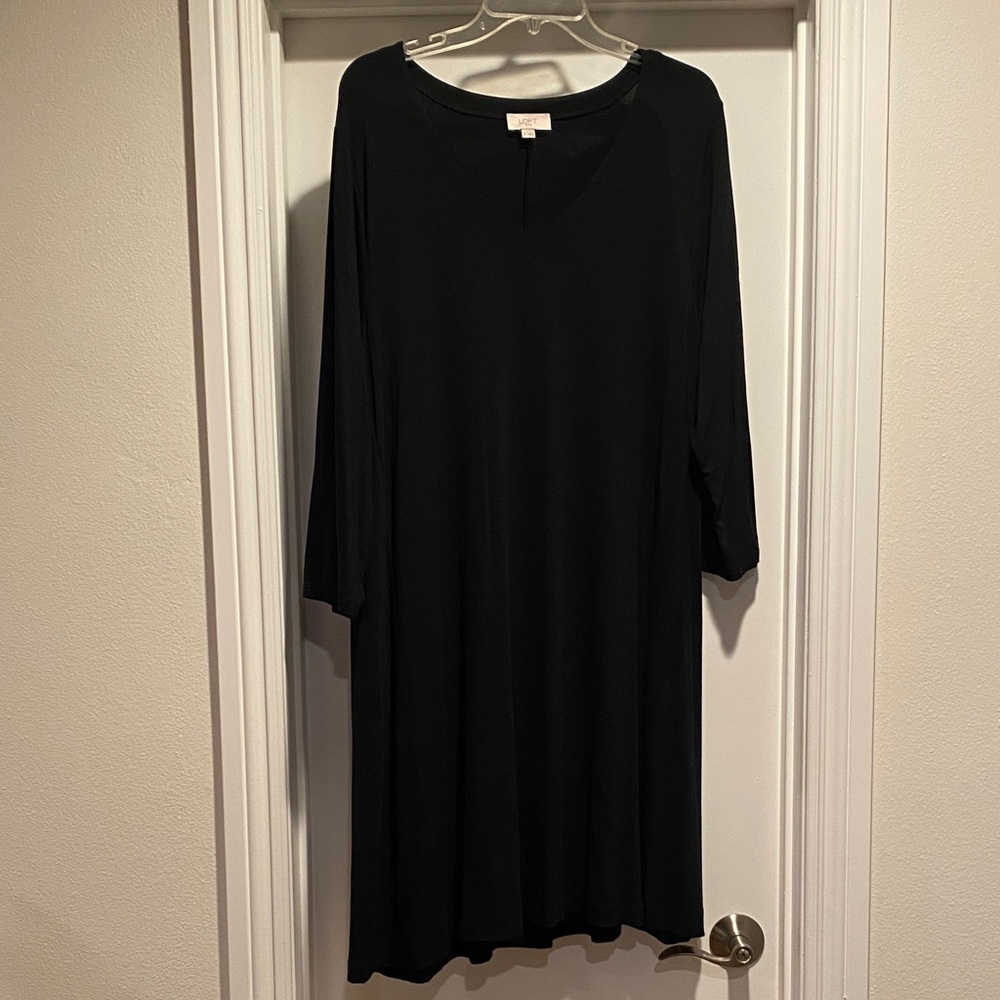 LOFT Black Long Sleeve Dress